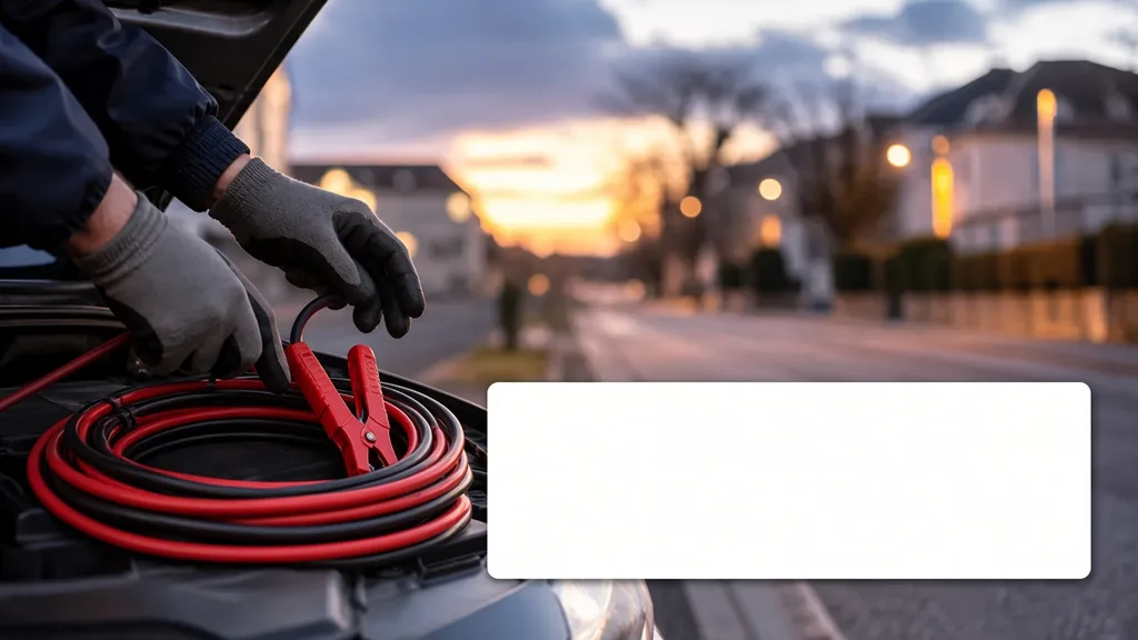 Carte service batterie : câbles de démarrage sur moteur au petit matin à Alençon