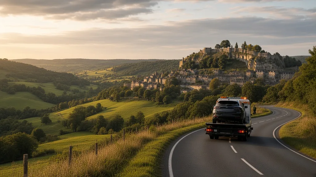 Carte zone Domfront : virage de colline face aux vallées du Passais